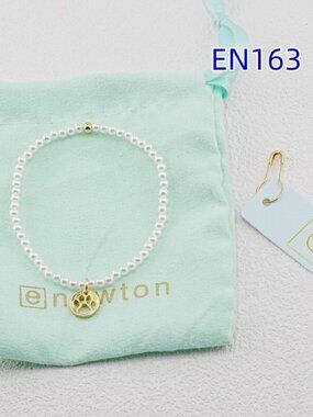 Enewton White Pearl Cat Paw Pendant Bracelet